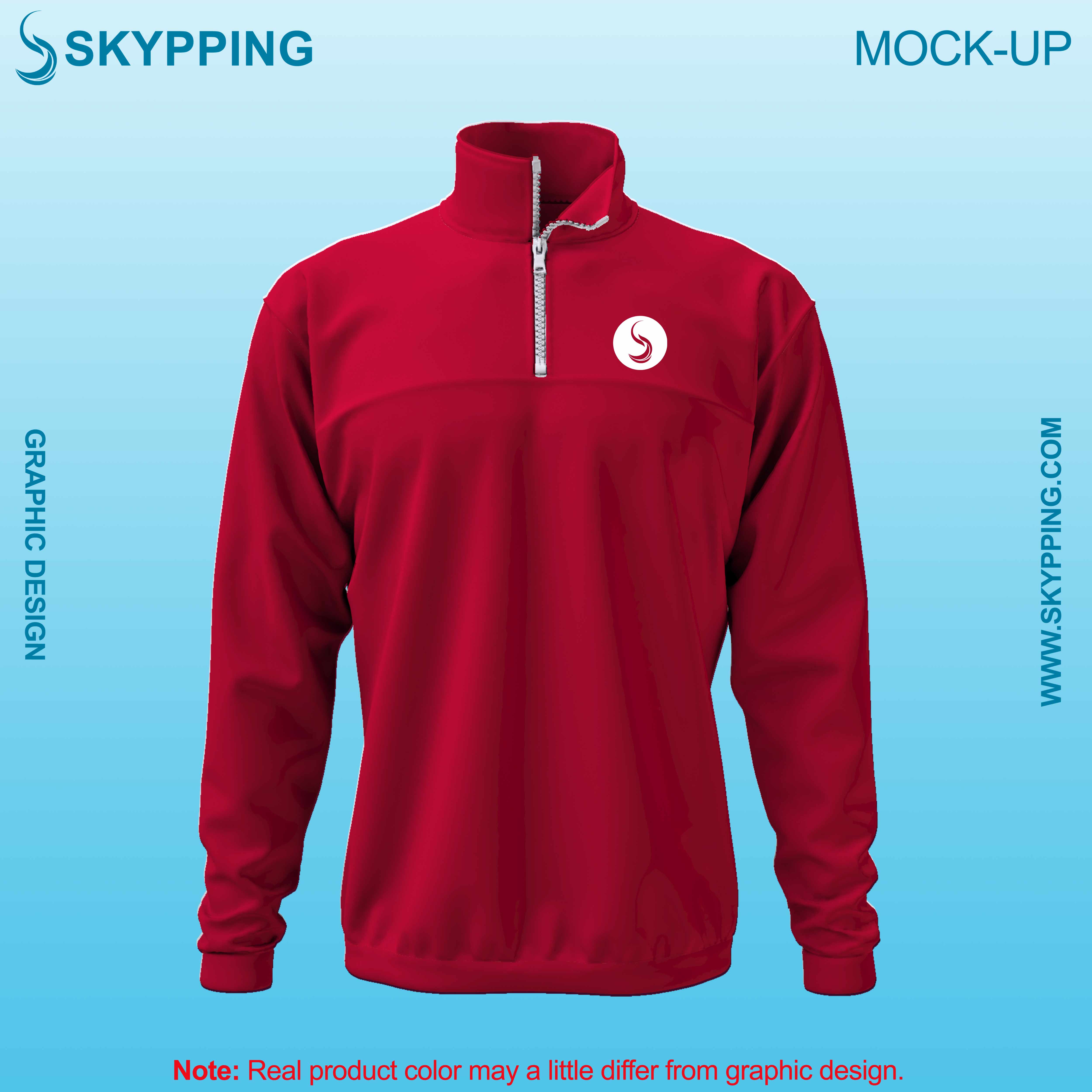 Toddle neck set-in style sleeve with quarter zip sweatshirt for men